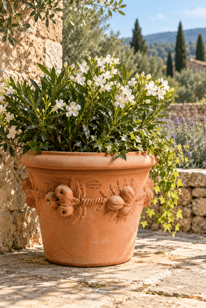 Preview: Pot Rond en Terre Cuite d’Impruneta avec Guirlande de Fruits